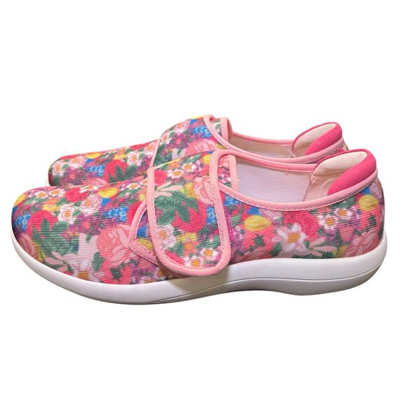 Algeria Spright Chillax Pink Shoe Size 39/8.5 Hook & Loop Closure Floral Pattern - Picture 3 of 9
